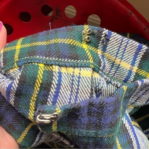 Glen Lockhart of Scotland Tartan Long Blue Green Courtelle Wool Plaid Kilt Skirt - Picture 6 of 8